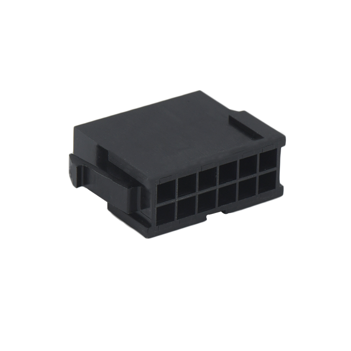 C3030线对线连接器Pitch 3.00mm双排带扣带翅膀母胶壳 2*6Pin黑色
